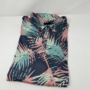 Yatta Golf Polo Premium Stretch Athletic Shirt Floral/Palms 2XL Short Sleeve